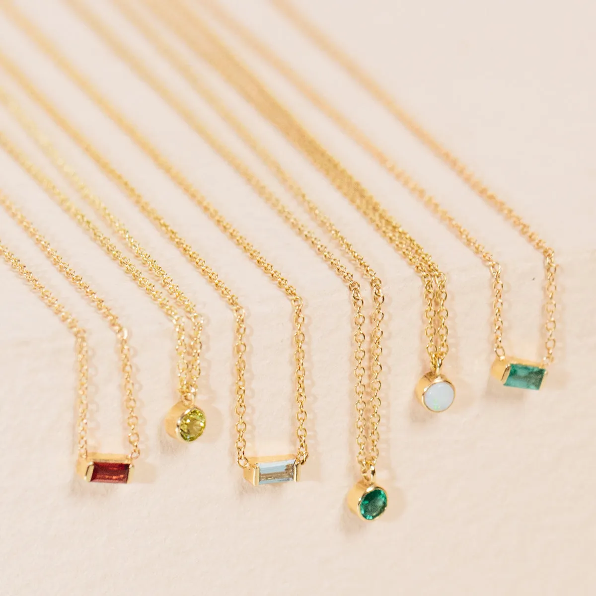 14k Citrine Baguette Necklace | November Birthstone