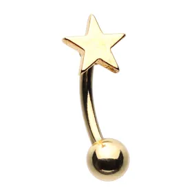 16g Petite Golden Star Reverse Belly Bar