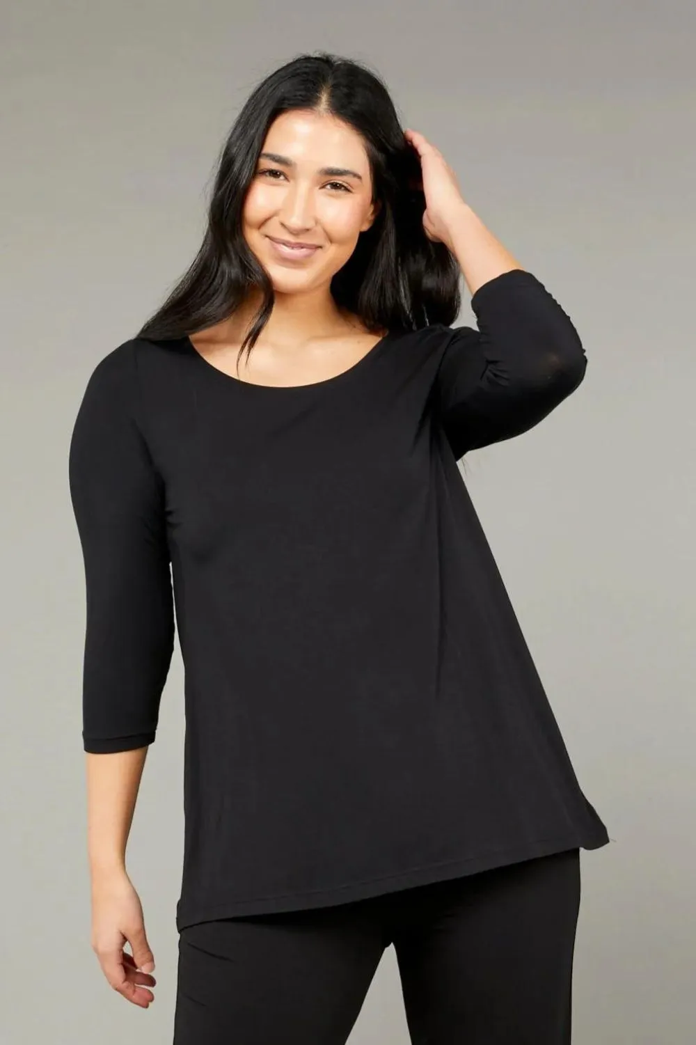 3/4 Sleeve Swing Top | 79376 | Black