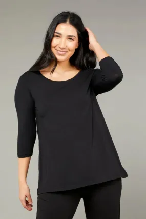 3/4 Sleeve Swing Top | 79376 | Black