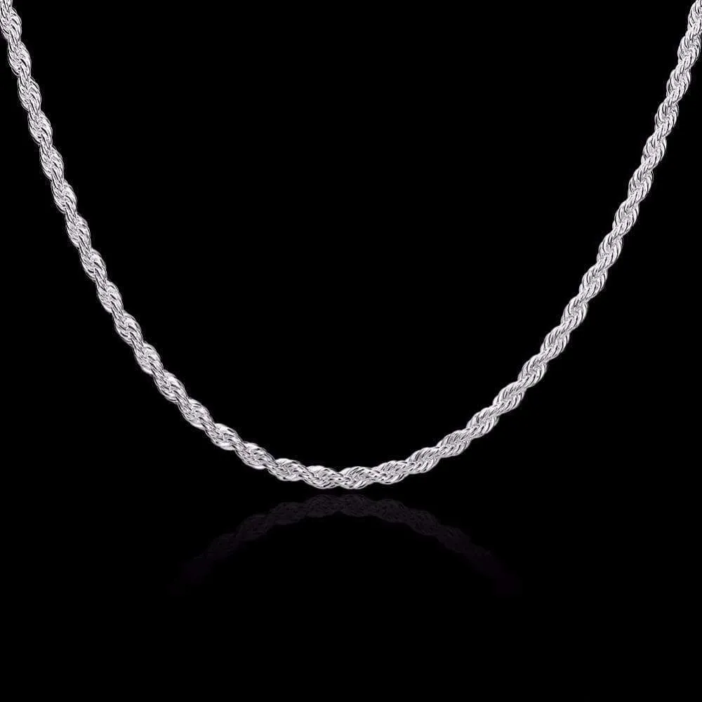 4mm 20 inches silver plated Italian Necklace Chain