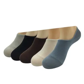 5 Pairs Lot Summer Bamboo Fiber Non-slip Silicone Ankle Socks for Men