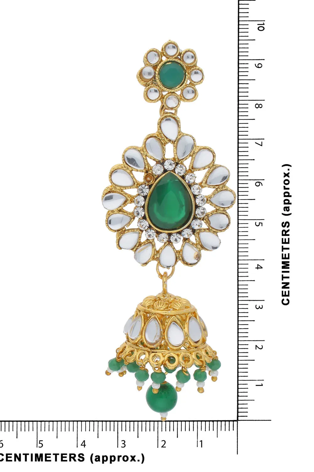 Alloy Jhumka Earring in Green