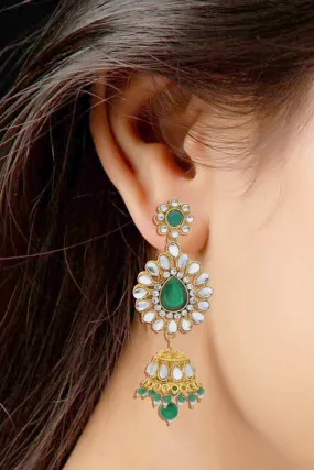 Alloy Jhumka Earring in Green