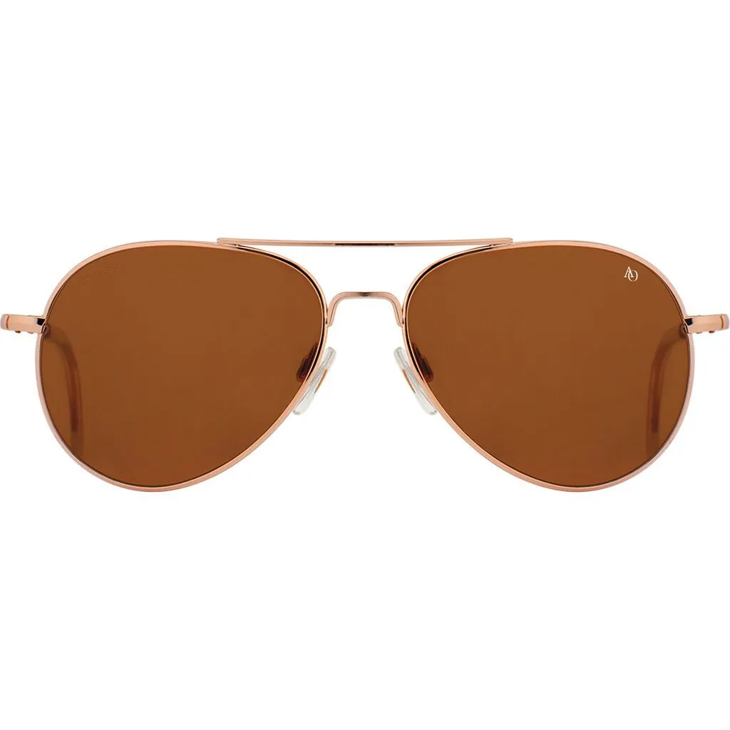 American Optical Big General Sunglasses | Rose Gold/Polarized Nylon Brown