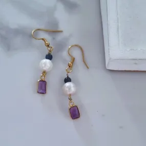 Amethyst drops earrings