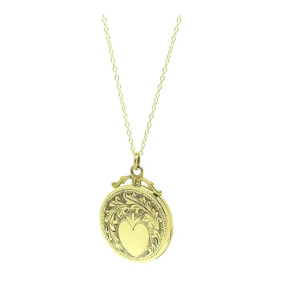 Antique Victorian Ornate 9ct Gold Locket Necklace