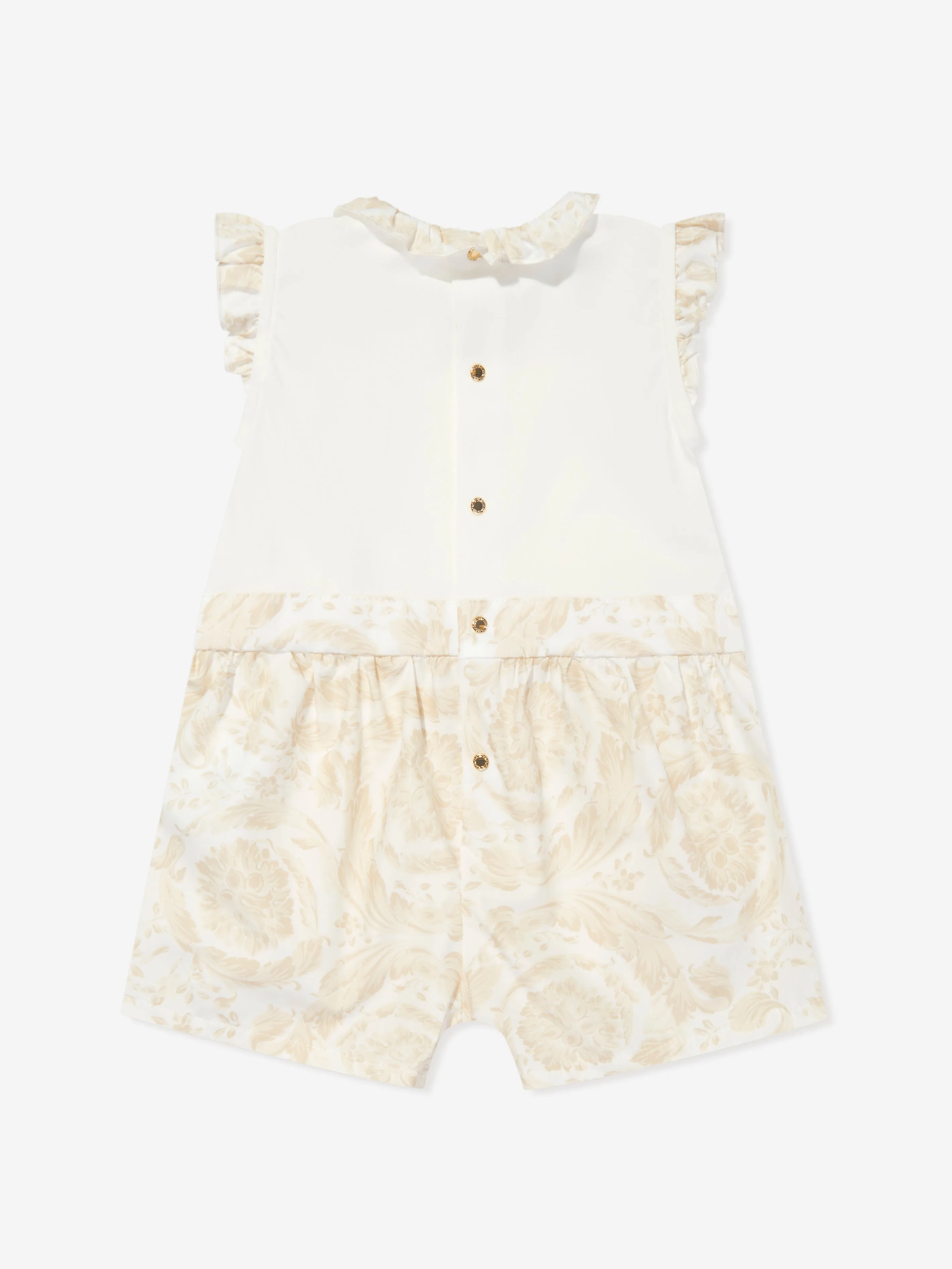 Baby Barocco Logo Romper in Beige