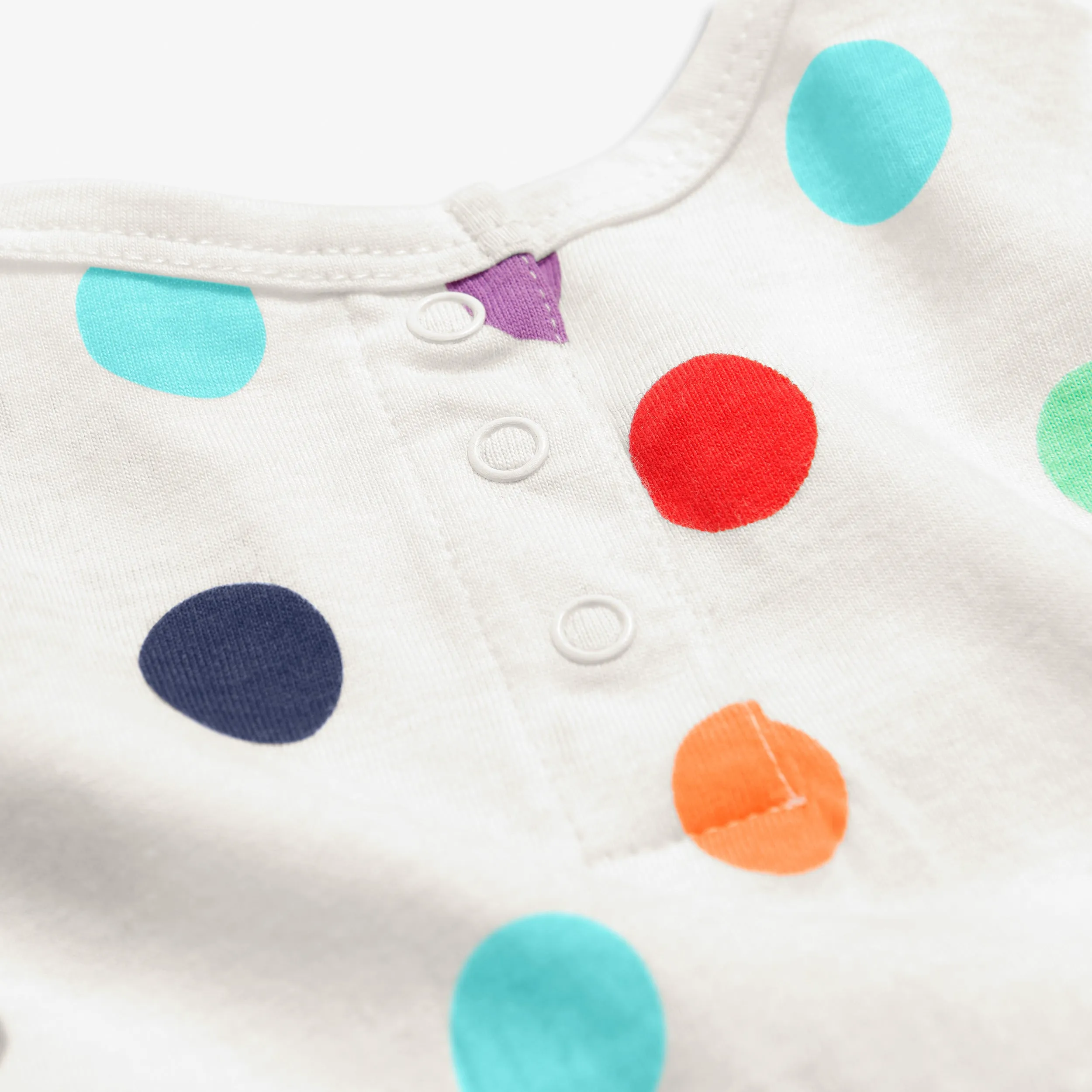 Baby bubble shortie in rainbow confetti dot