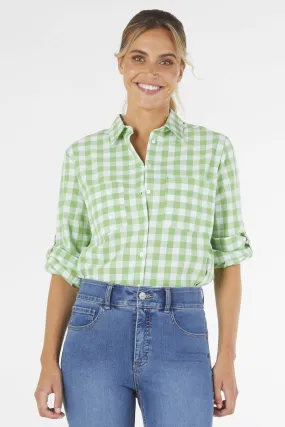 Betty Basics Heston Shirt in Green Gingham