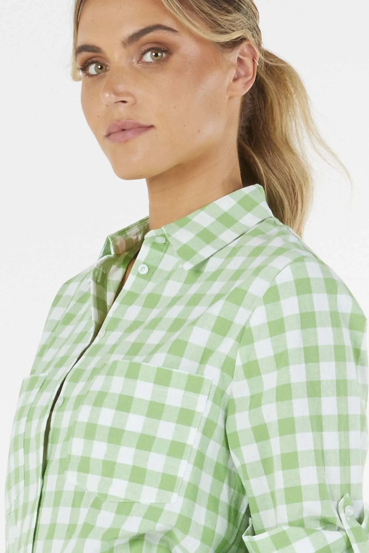 Betty Basics Heston Shirt in Green Gingham