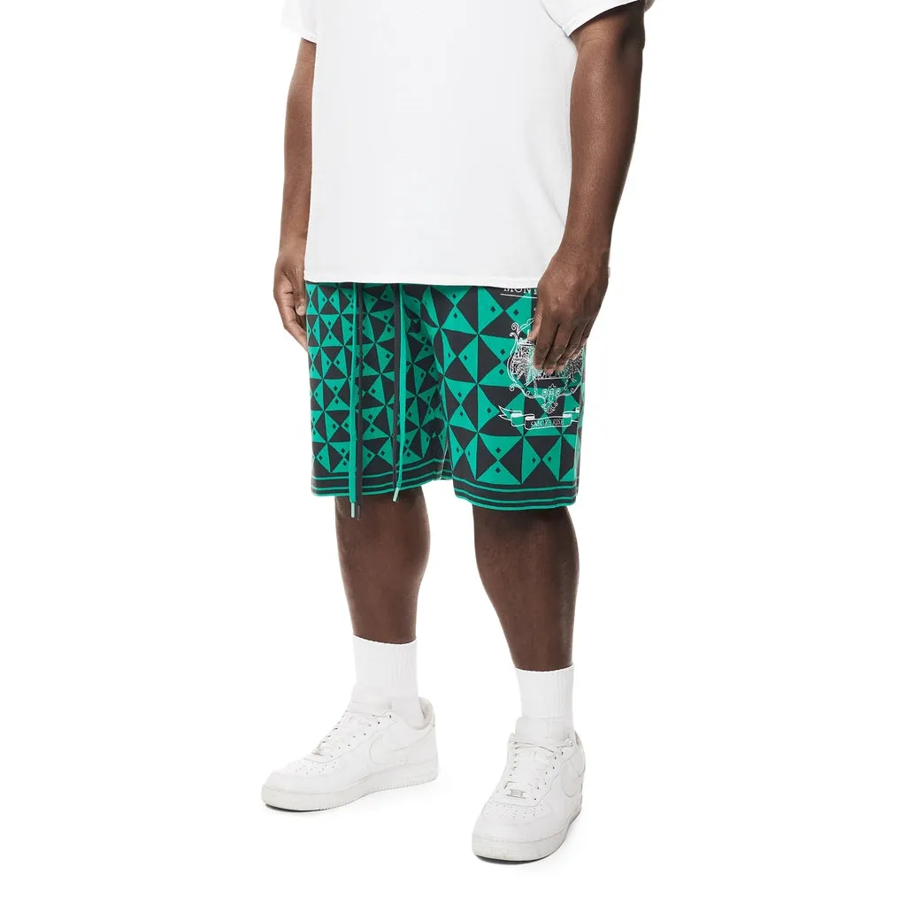 Big and Tall - Jacquard Knit Shorts - Green