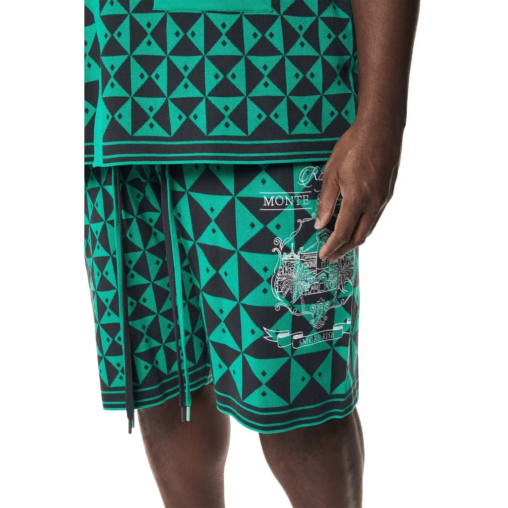 Big and Tall - Jacquard Knit Shorts - Green