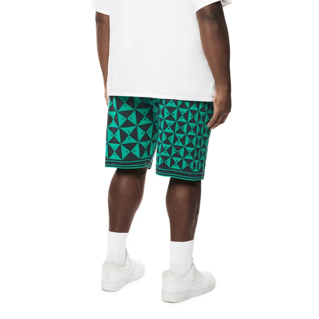 Big and Tall - Jacquard Knit Shorts - Green