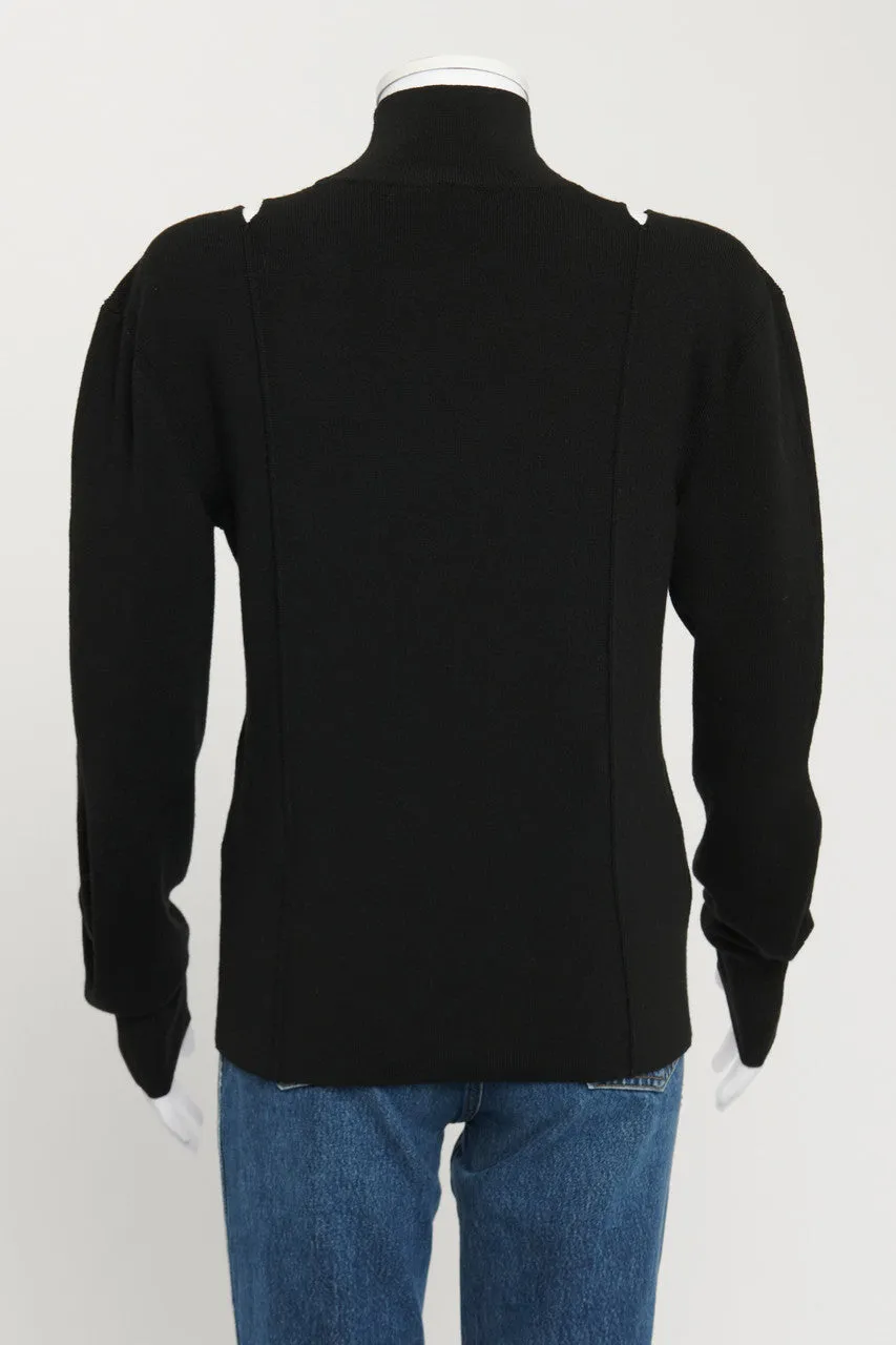 Black Cut Out High Neck Preowned Jumper