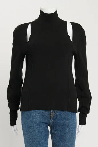 Black Cut Out High Neck Preowned Jumper