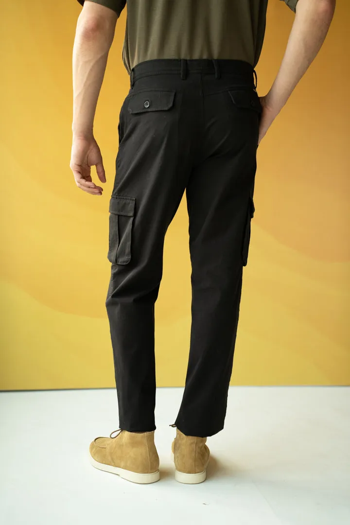 Black Shadow Stretch Cargo Pants