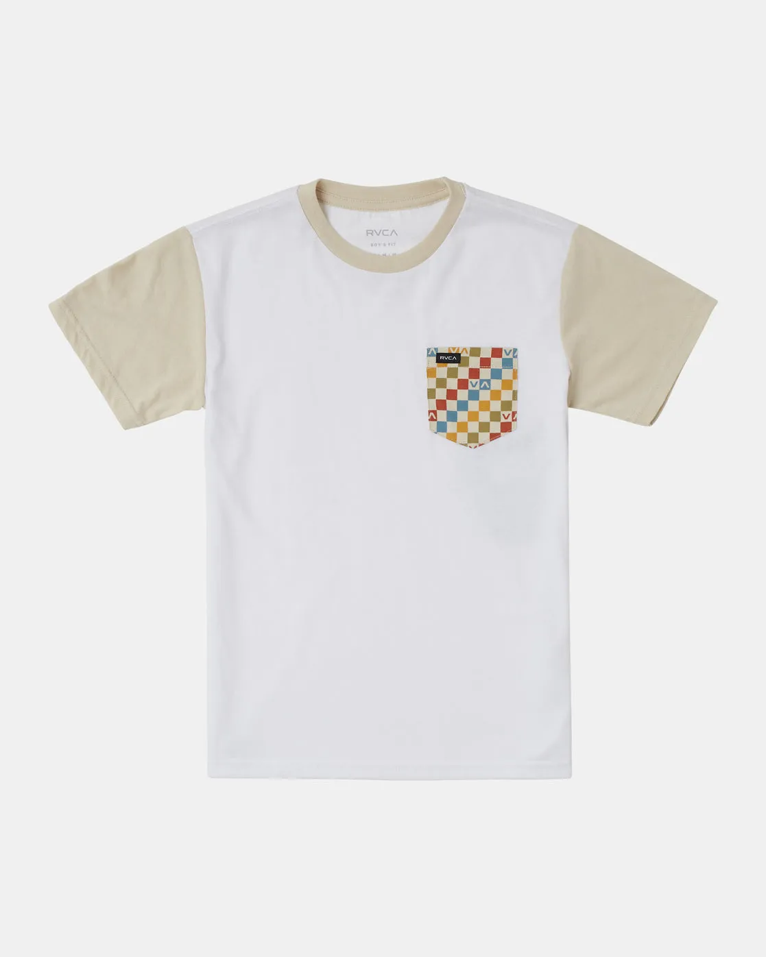 Boys Ollie Color Block Pocket T-Shirt - Latte