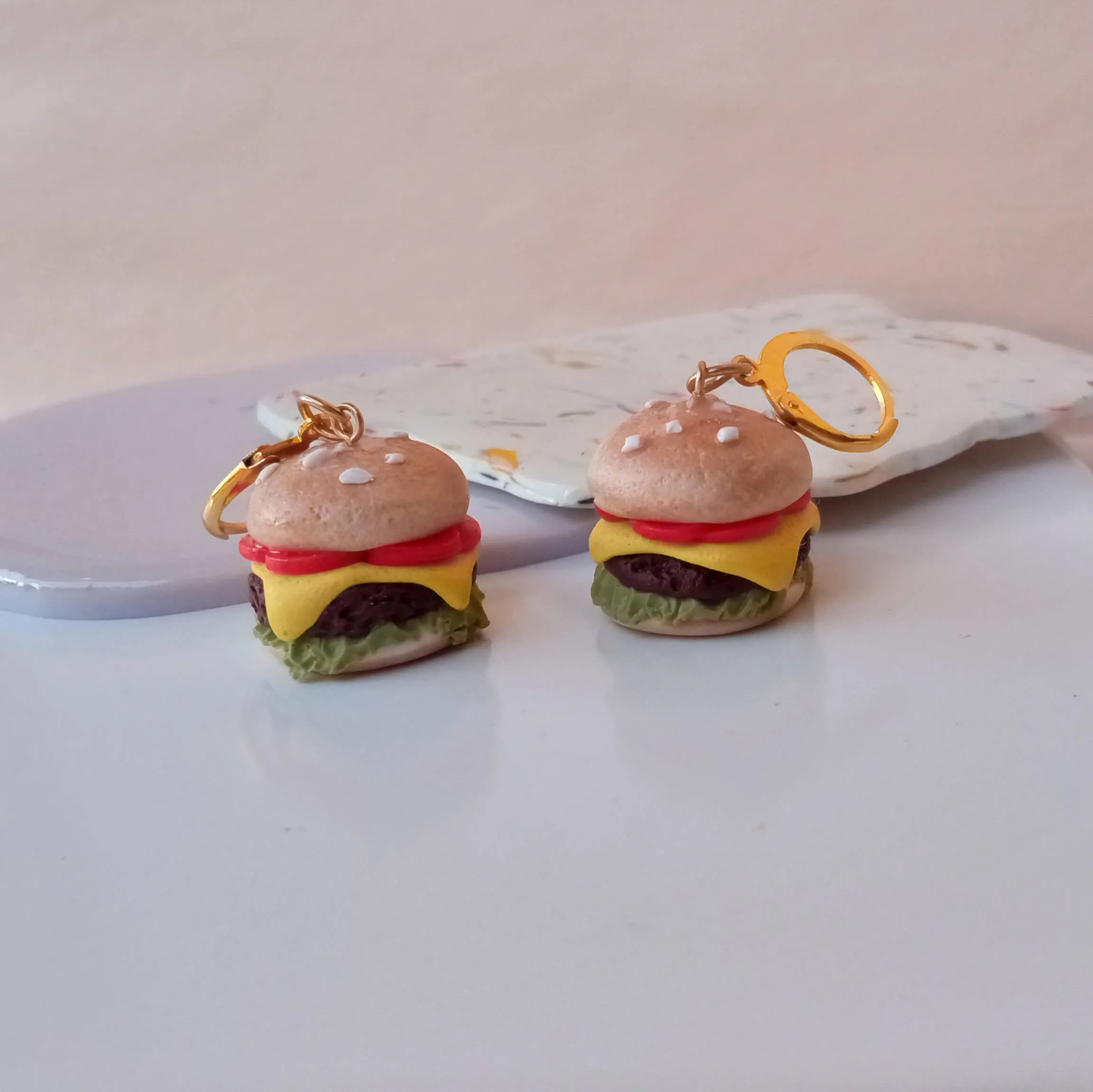 Burger Earrings