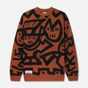 Butter Goods - Blue Note Afro Cuban Knitted Sweater - Rust