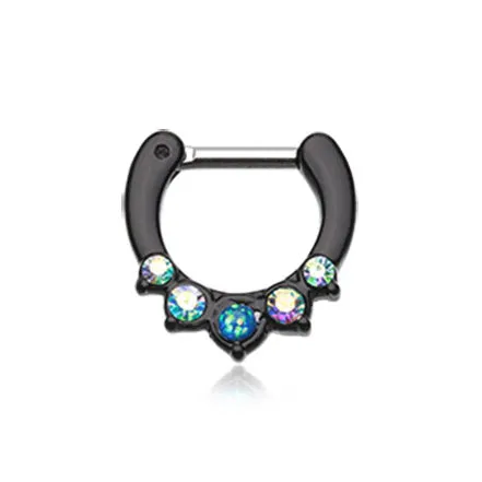 Calvina Opal Septum Clicker in Titanium