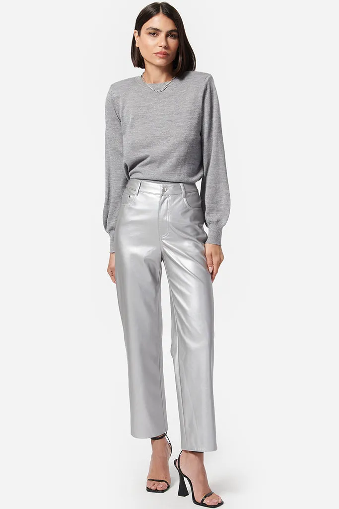 Cami NYC - Hanie Vegan Leather Pant - Silver Metallic