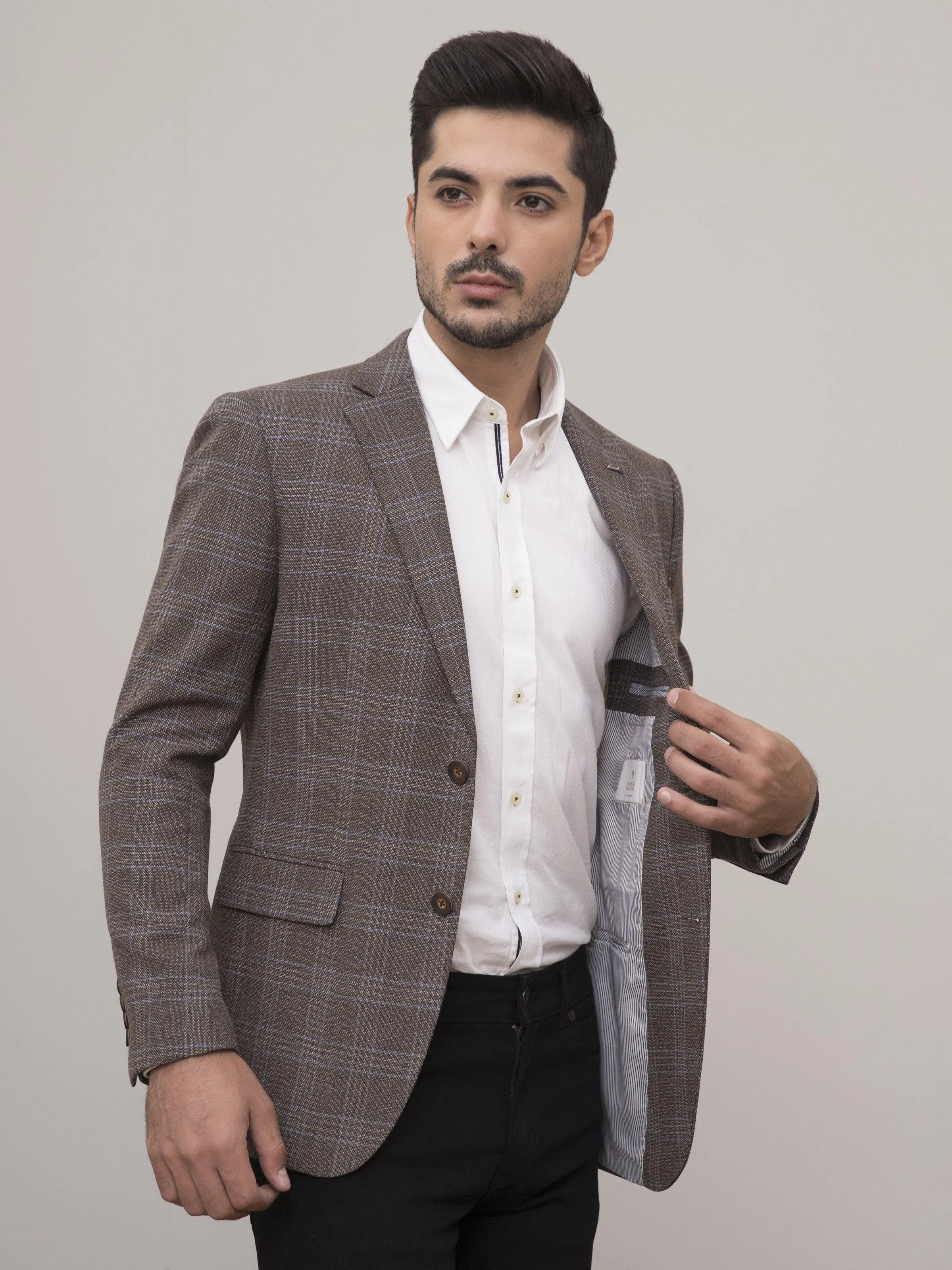 CASUAL COAT SLIM FIT LIGHT BROWN