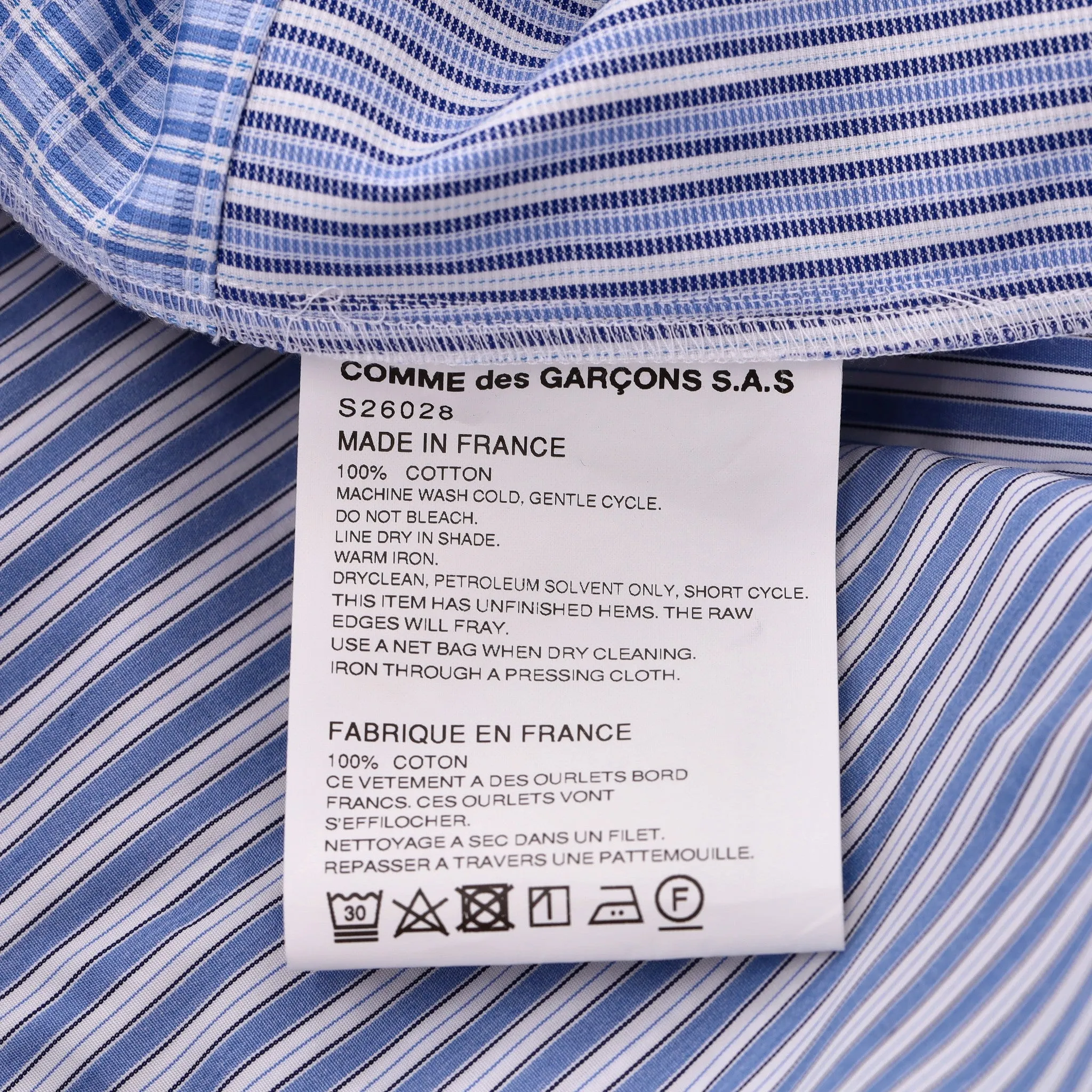 Comme Des Garcons Cotton Striped Shirt. Size L