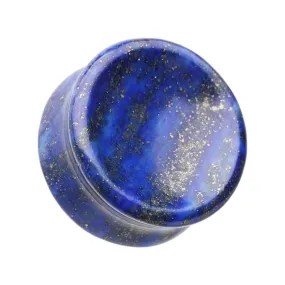 Concave Lapis Natural Stone Double Flared Ear Gauge WildKlass Plug