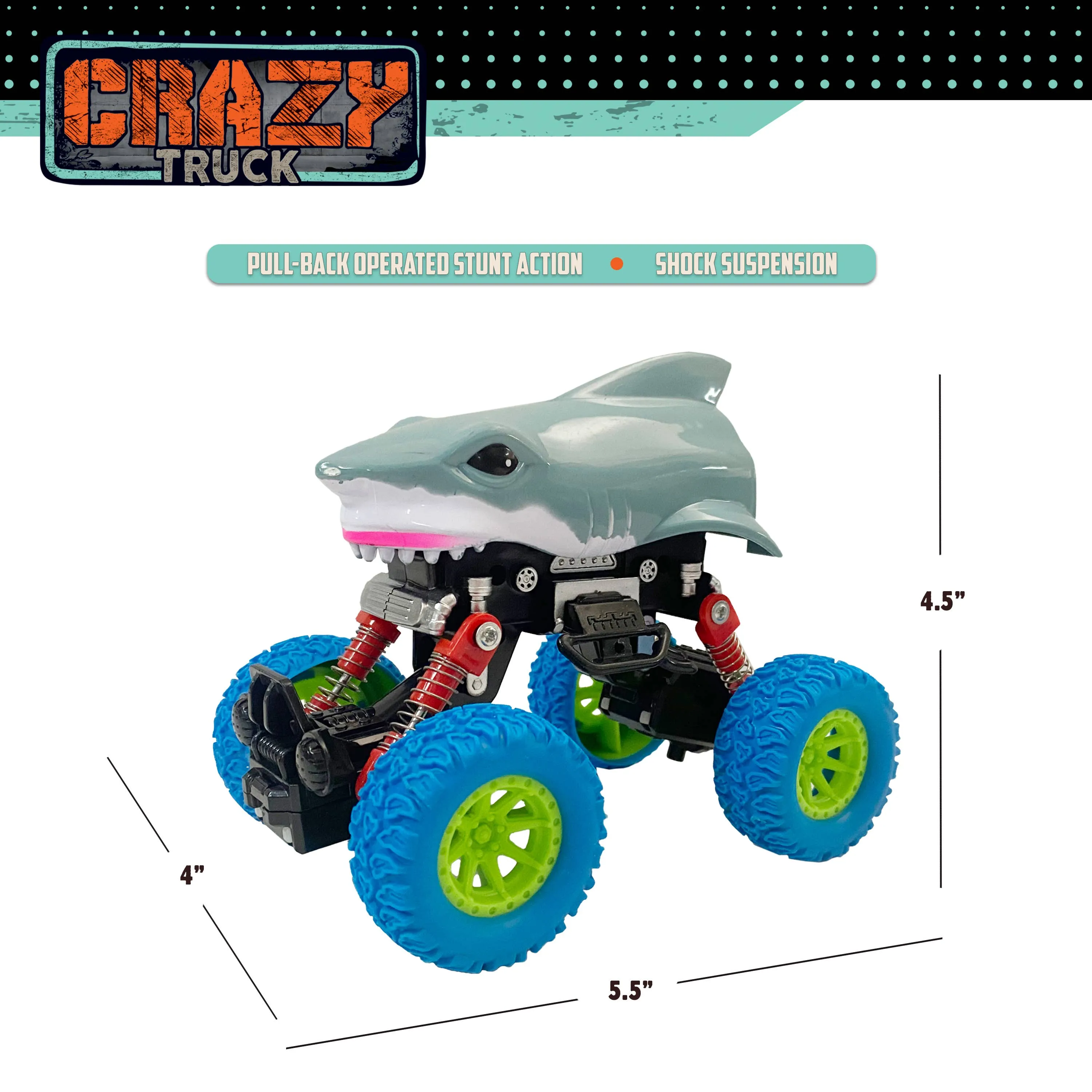 Crazy Truck - Pull Back Shark Truck - Blue