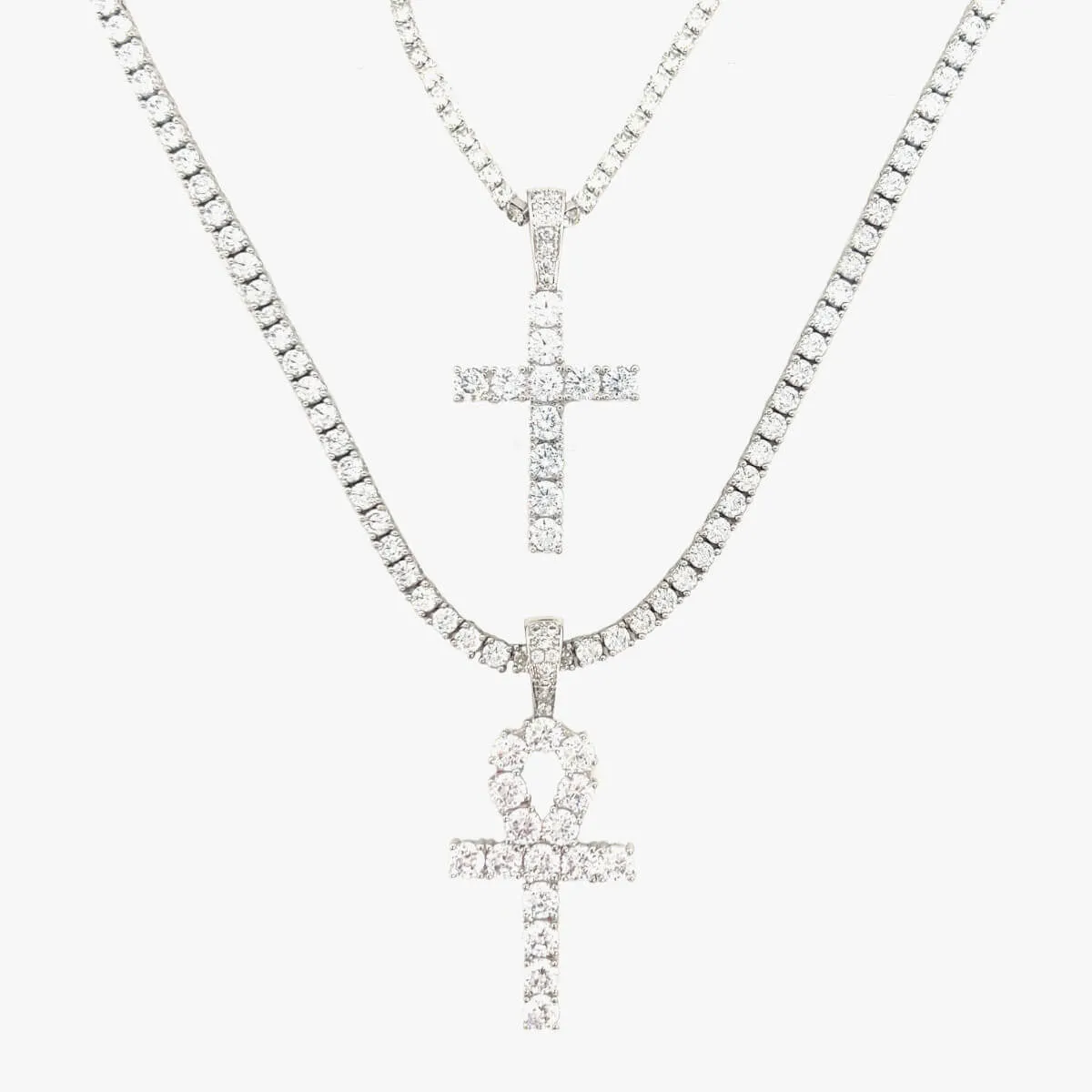 Cross Set in White Gold