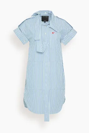 Deconstructed Shirt Dress in Blue/Aqua