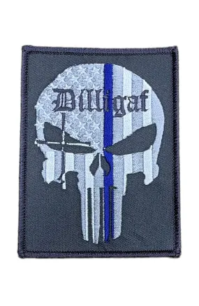 Dilligaf Punisher Blue Line Patch 4”x3”