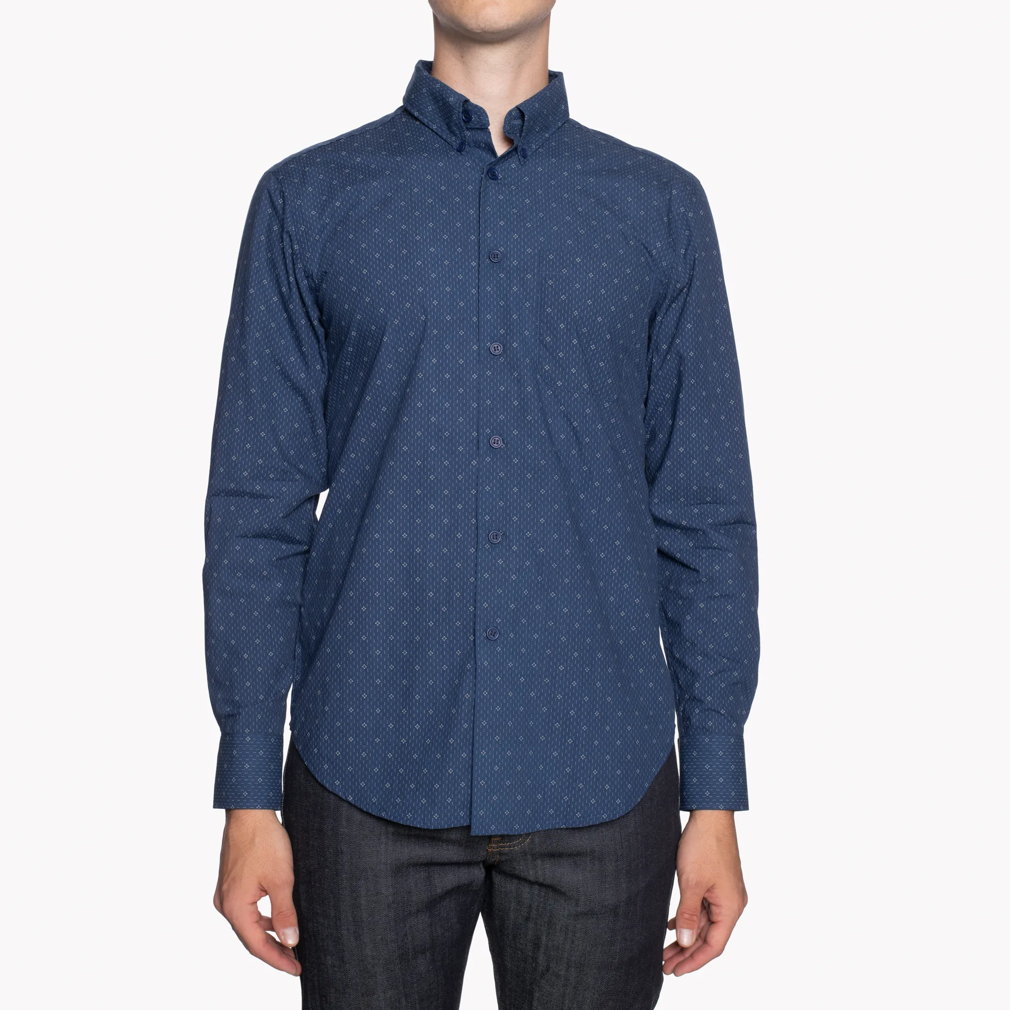 Easy Shirt - Organic Cotton - Diamond Dots - Navy