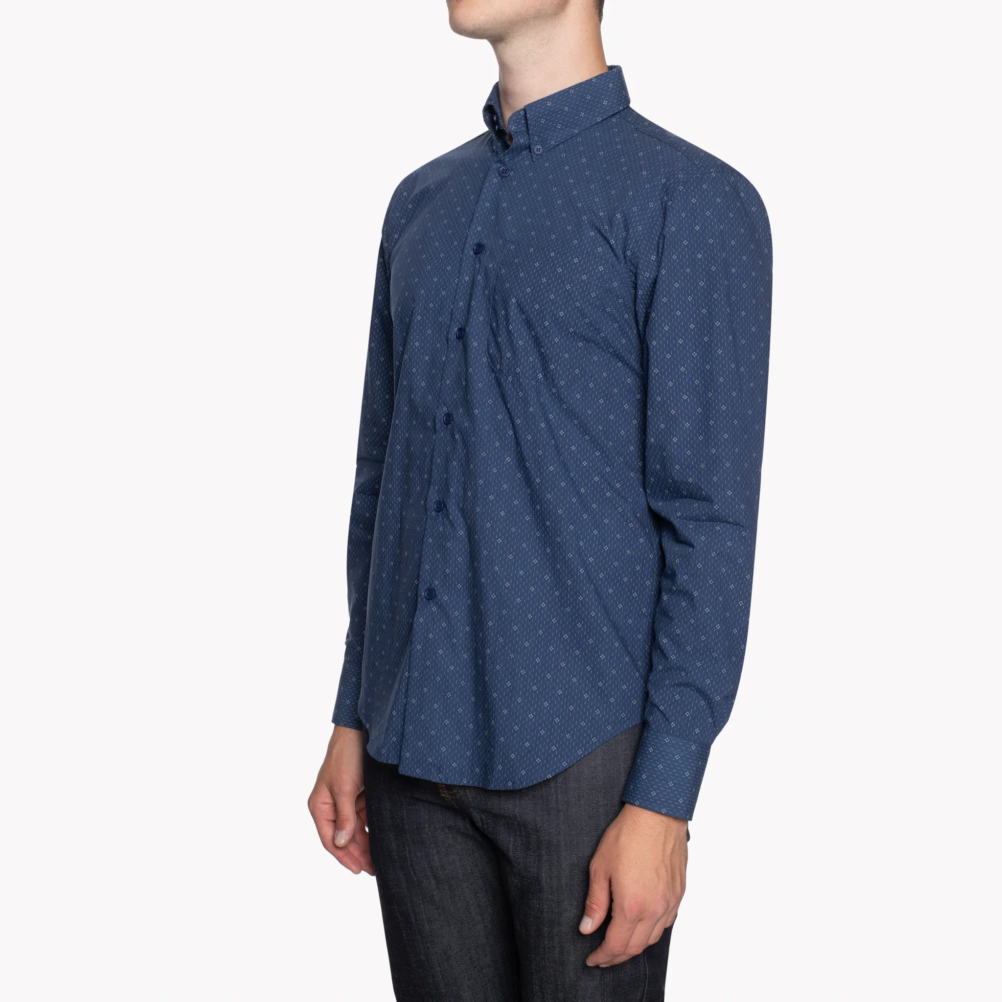 Easy Shirt - Organic Cotton - Diamond Dots - Navy