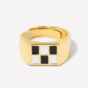 Enamel Checker Ring