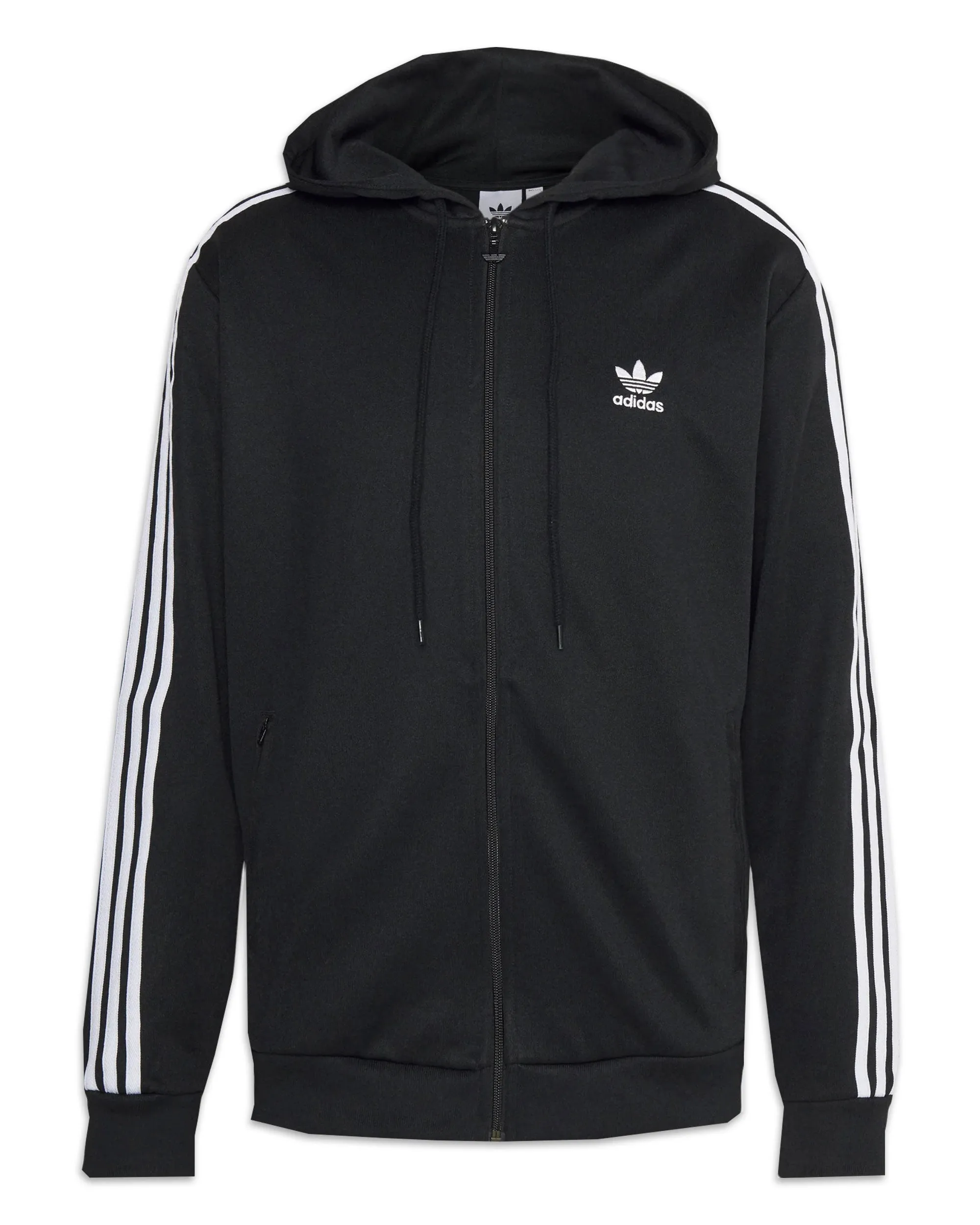 Felpa Uomo Adidas 3 Stripes Full Zip Nero