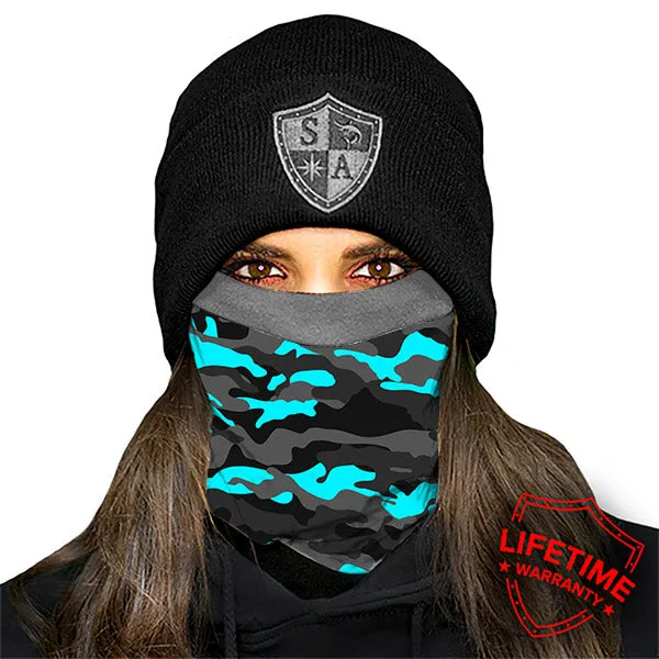 Fleece Face Shields® | Aqua Military Camo