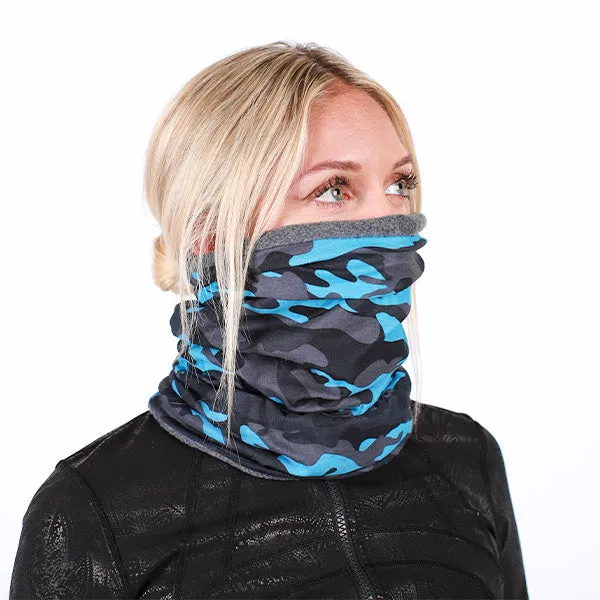 Fleece Face Shields® | Aqua Military Camo