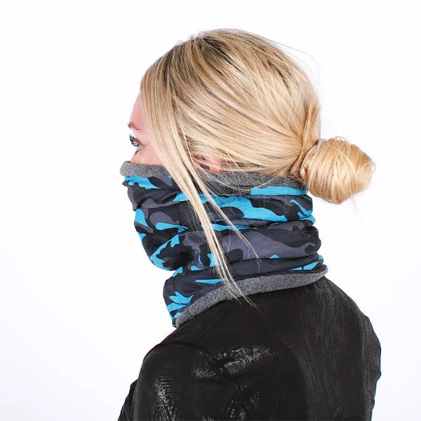 Fleece Face Shields® | Aqua Military Camo