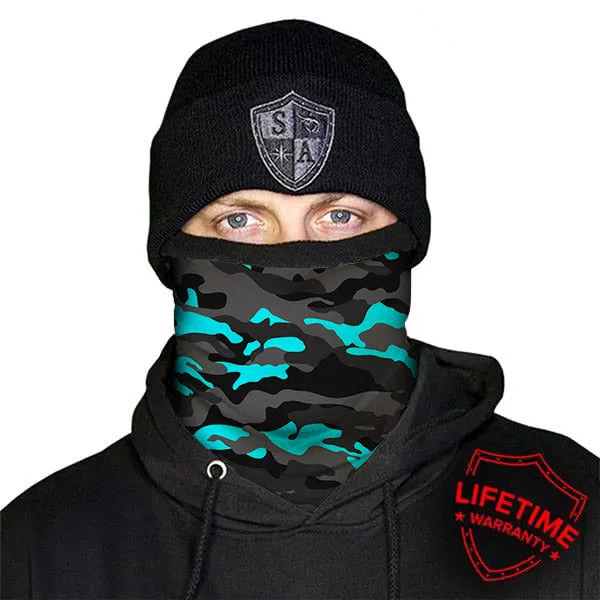 Fleece Face Shields® | Aqua Military Camo