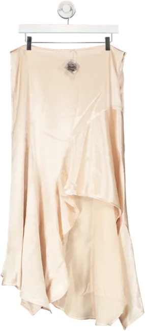 Free People Nude Sunrise Asymmetrical Skirt UK 14