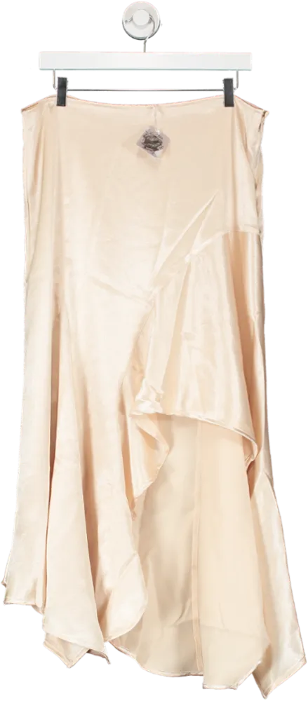 Free People Nude Sunrise Asymmetrical Skirt UK 14