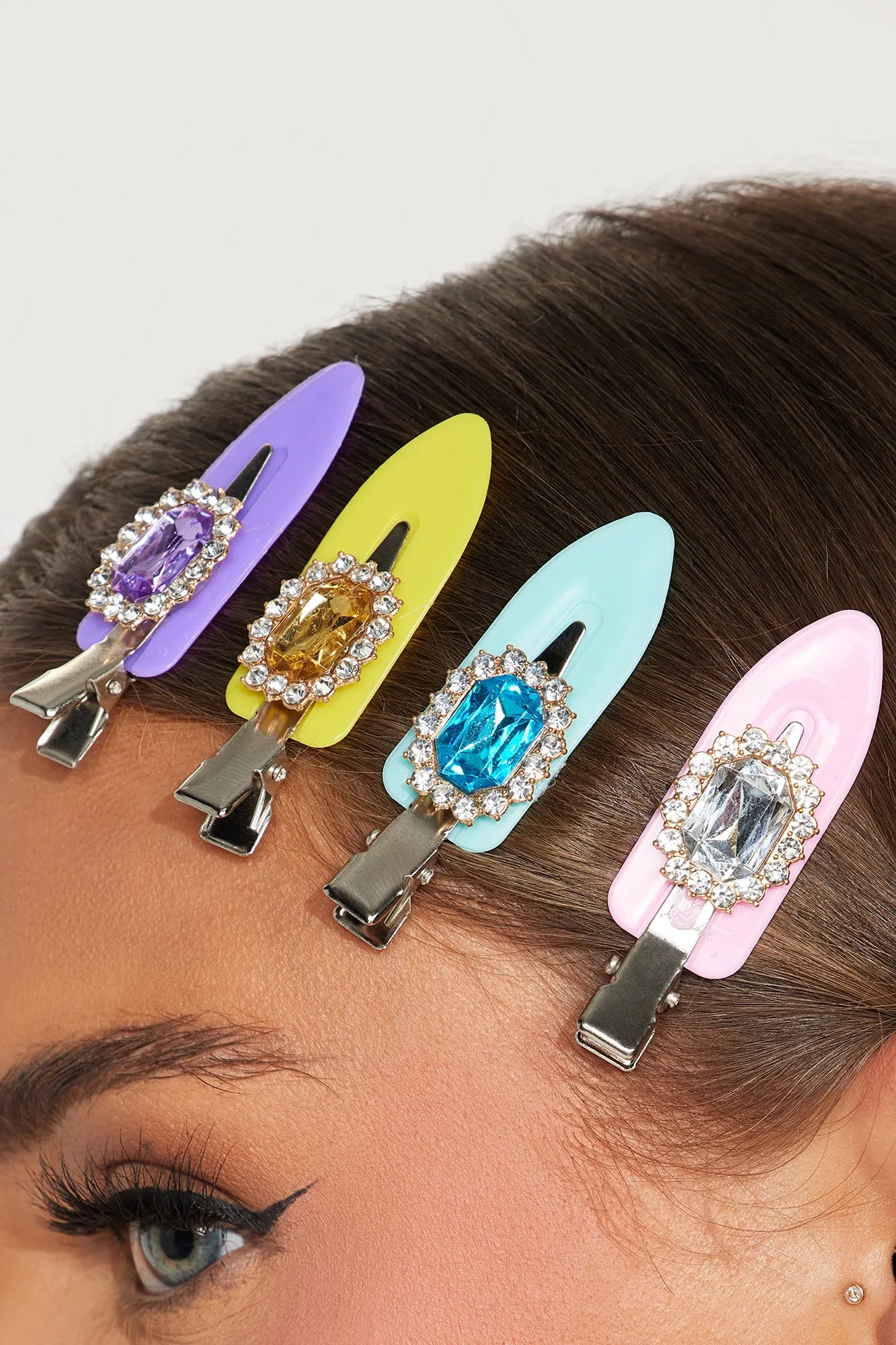 Funky Girly Pop 8 Piece Hair Clip Set - Multi Color