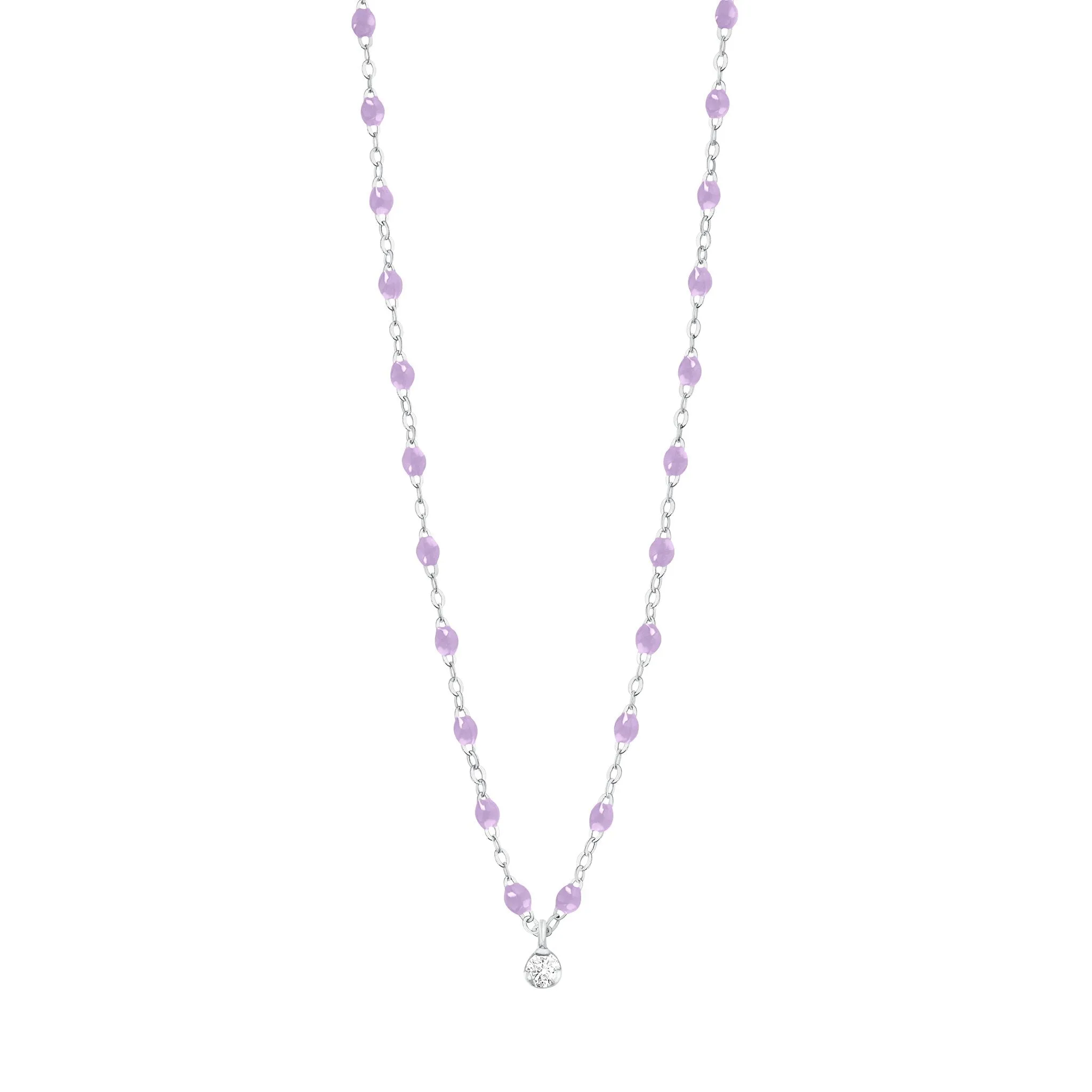 Gigi Supreme Classic 1 Diamond Necklace, Lilac, White Gold, 16.5"