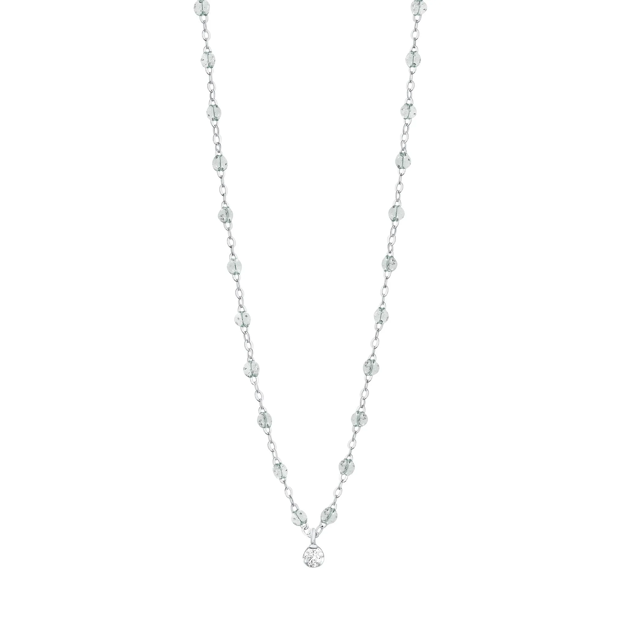 Gigi Supreme Classic 1 Diamond Necklace, Sparkle, White Gold, 16.5"