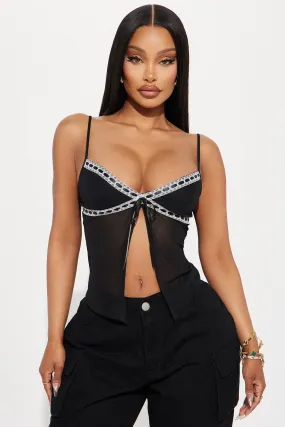 Girl Next Door Mesh Cami - Black