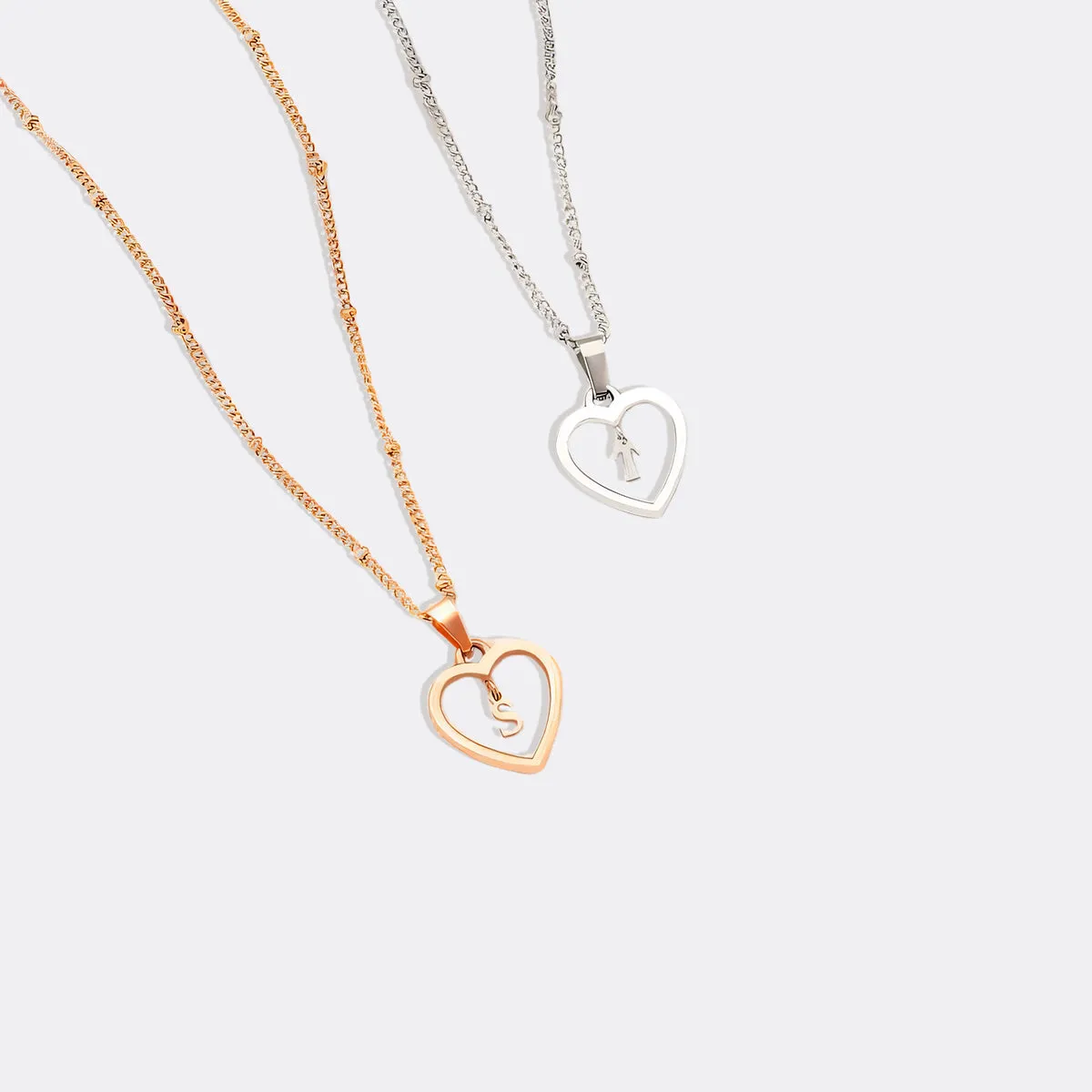 Heart Initial Necklace