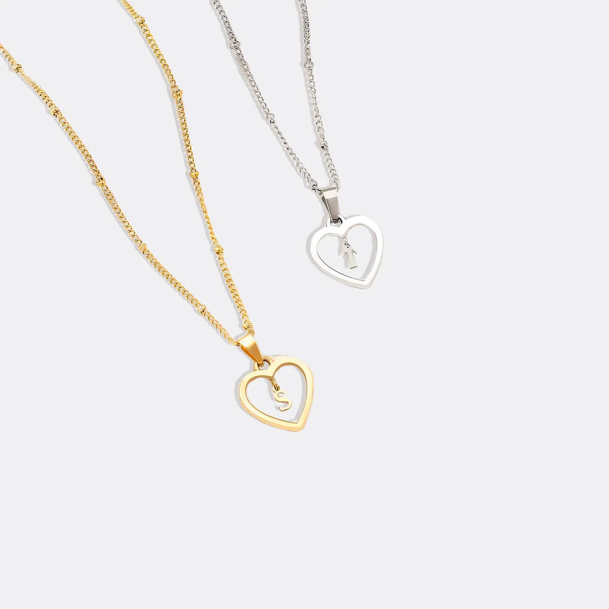 Heart Initial Necklace