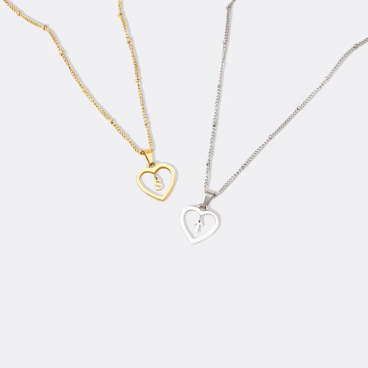 Heart Initial Necklace